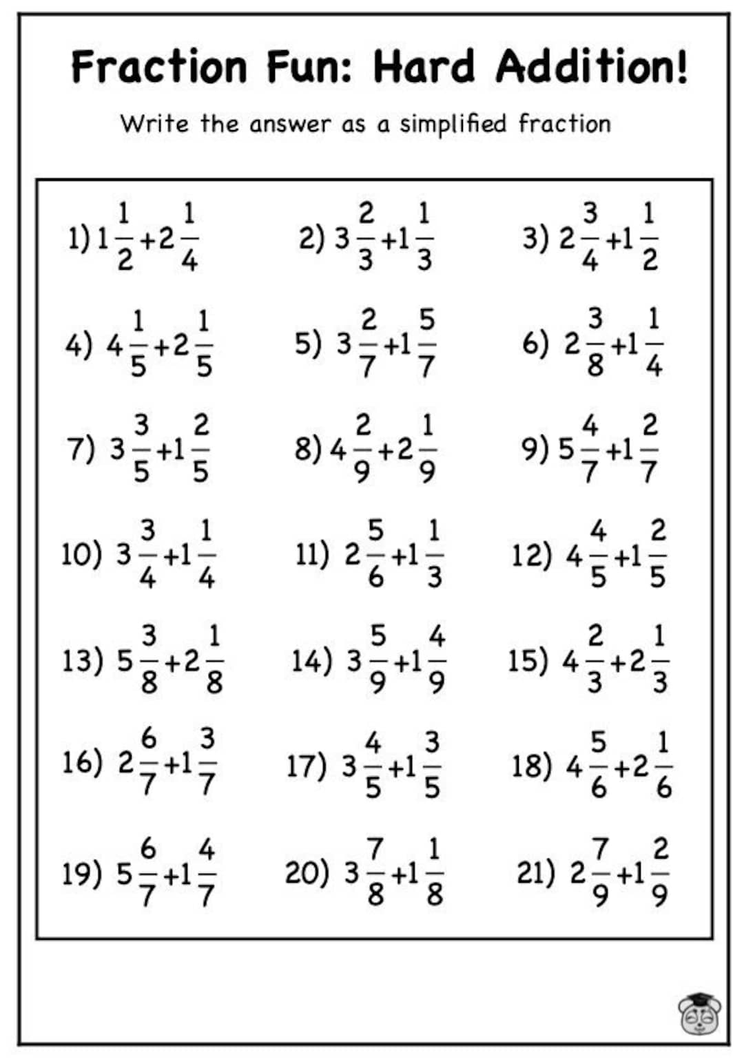 Mixed Fraction Addition Worksheets For Kids 7 11 Engaging Math Practice Primary School Learning Activities Homeschool Resources Etsy Israel Mixed Fraction Addition Worksheets For Kids 7 11 Engaging Math Practice Primary School Learning Activities Homeschool Resources Etsy Israel