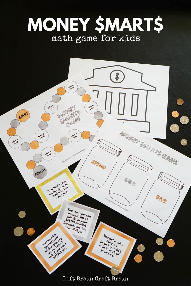 Money Smarts Money Math Game For Kids Left Brain Craft Brain