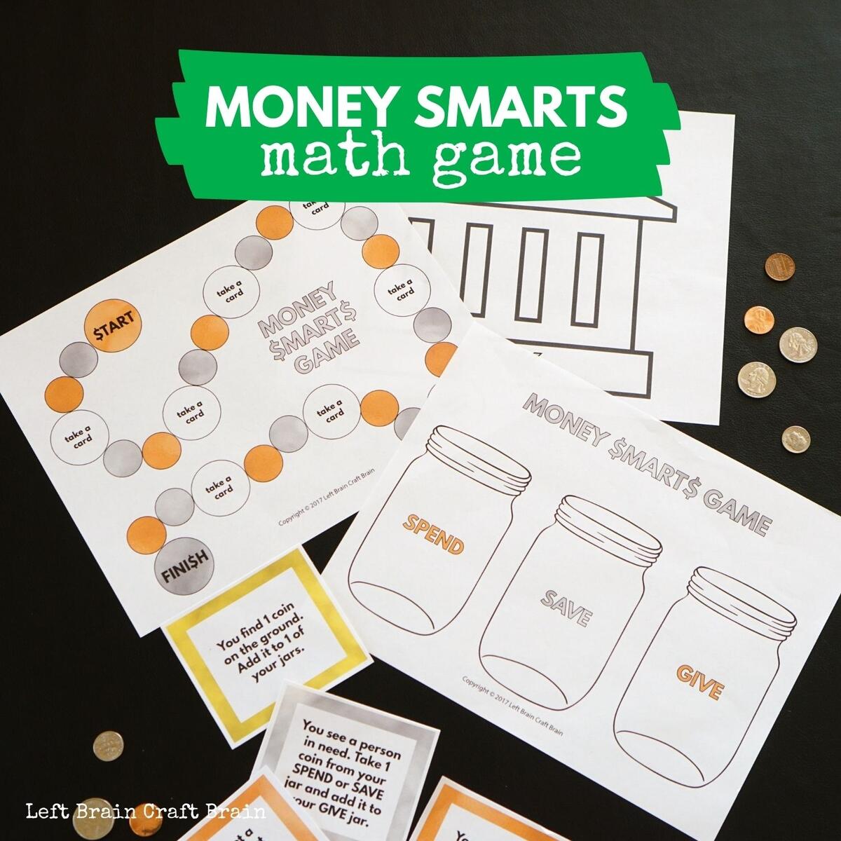 Money Smarts Money Math Game For Kids Left Brain Craft Brain