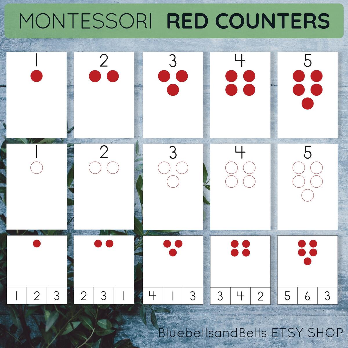 Montessori Printable Red Counters Activities Toddler And Preschool Number Flash Cards Etsy Israel Handy Ten Frame Placemat With Number Sense Routines Math Coach S Corner