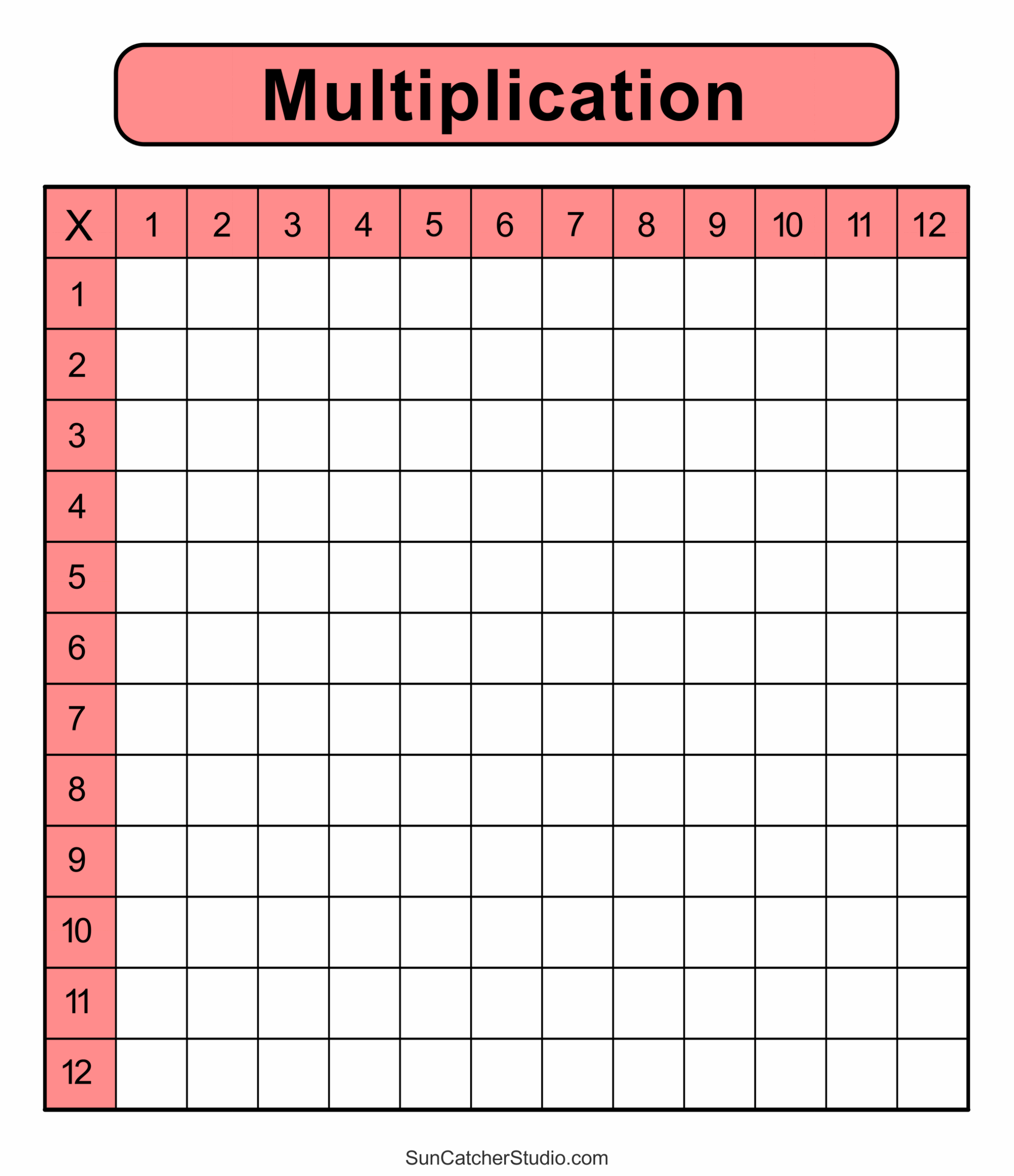 Multiplication Charts PDF Free Printable Times Tables Free Printables Lettering SVG Files Tools Apps 4 Times Table
