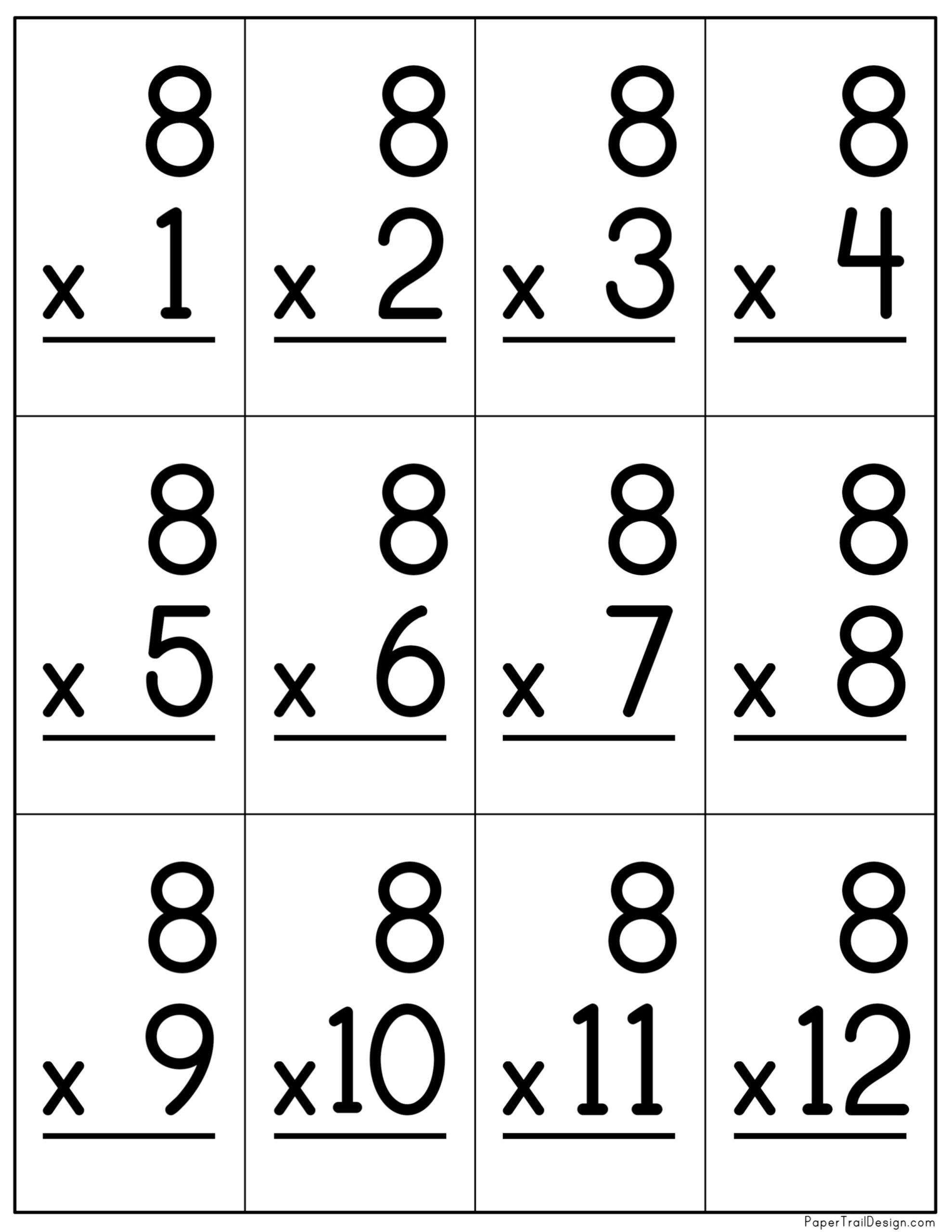 Multiplication Flash Cards Printable Paper Trail Design Multiplication Flashcards Superstar Worksheets