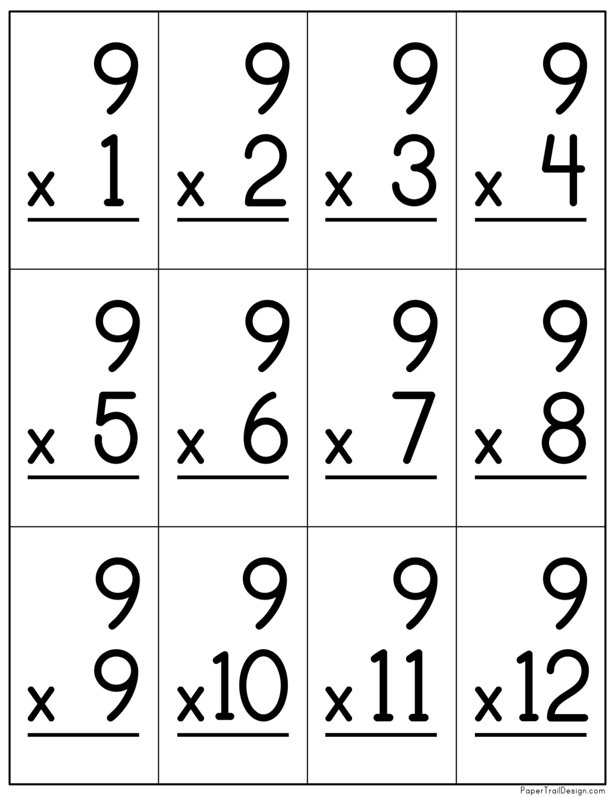 Multiplication Flash Cards Printable Paper Trail Design Multiplication Flashcards Superstar Worksheets