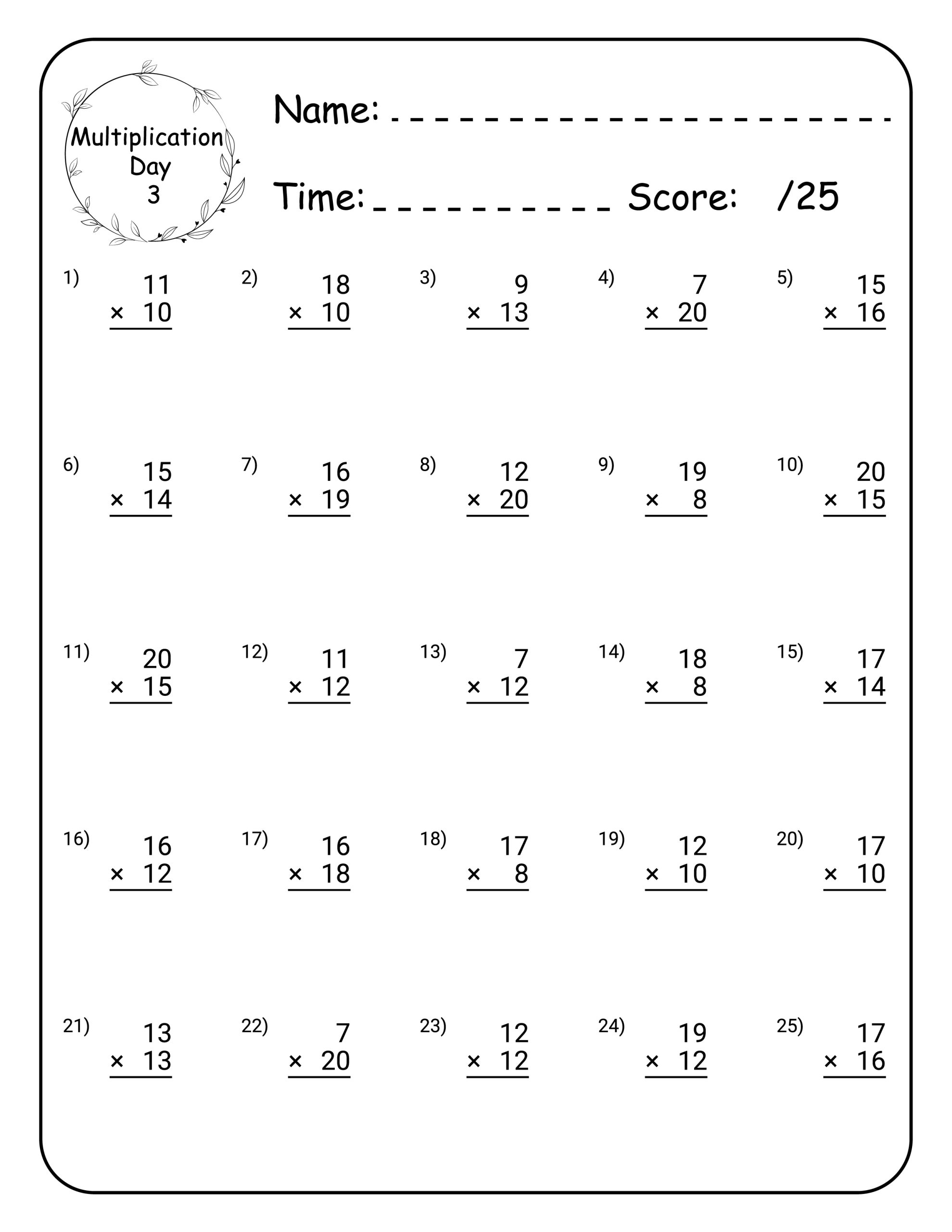 Multiplication Math Workbook For Grade 5 100 Practice Pages 100 Day Multiplication Worksheet Made By Teachers Free Printable 5th Grade Common Core Math Worksheets Appletastic Learning