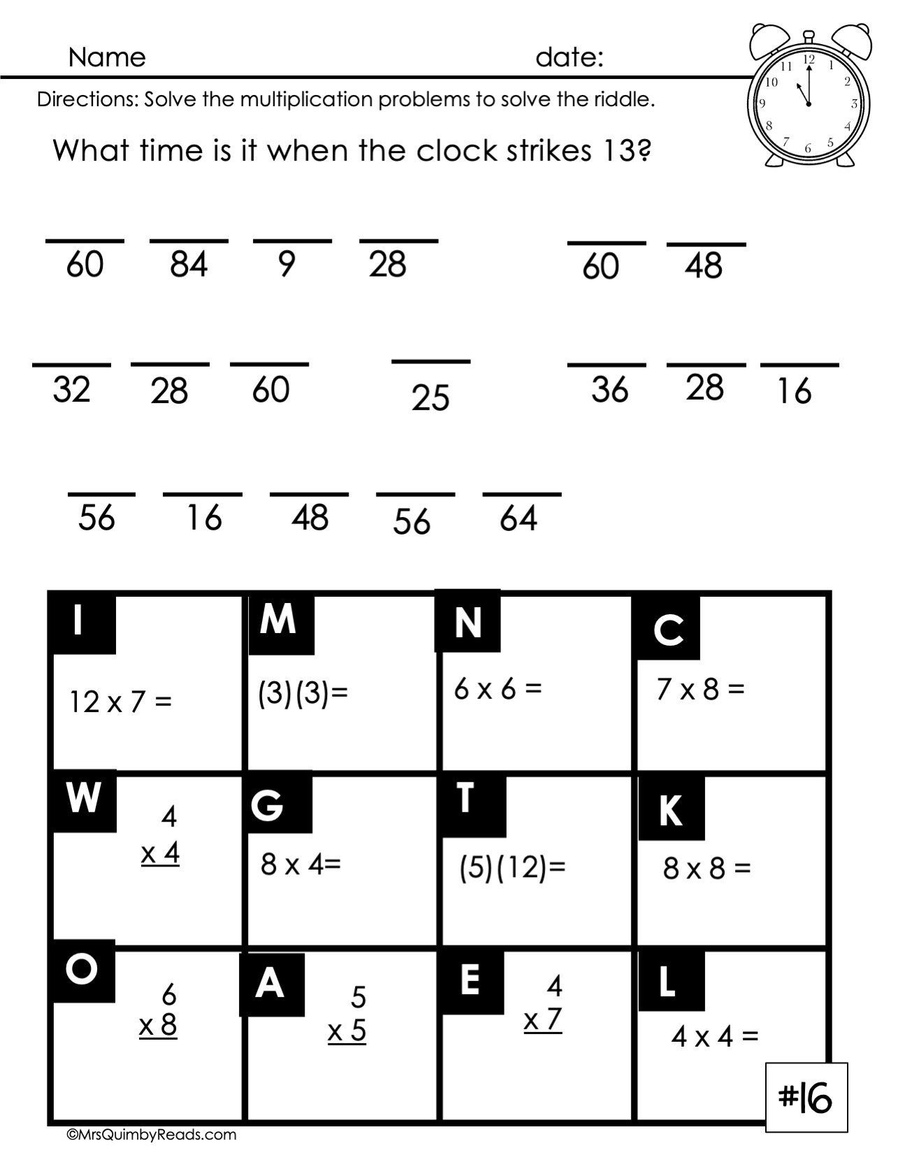 Multiplication Practice Math Riddles 3rd Grade Classful Multiplication Practice Math Riddles 3rd Grade Classful