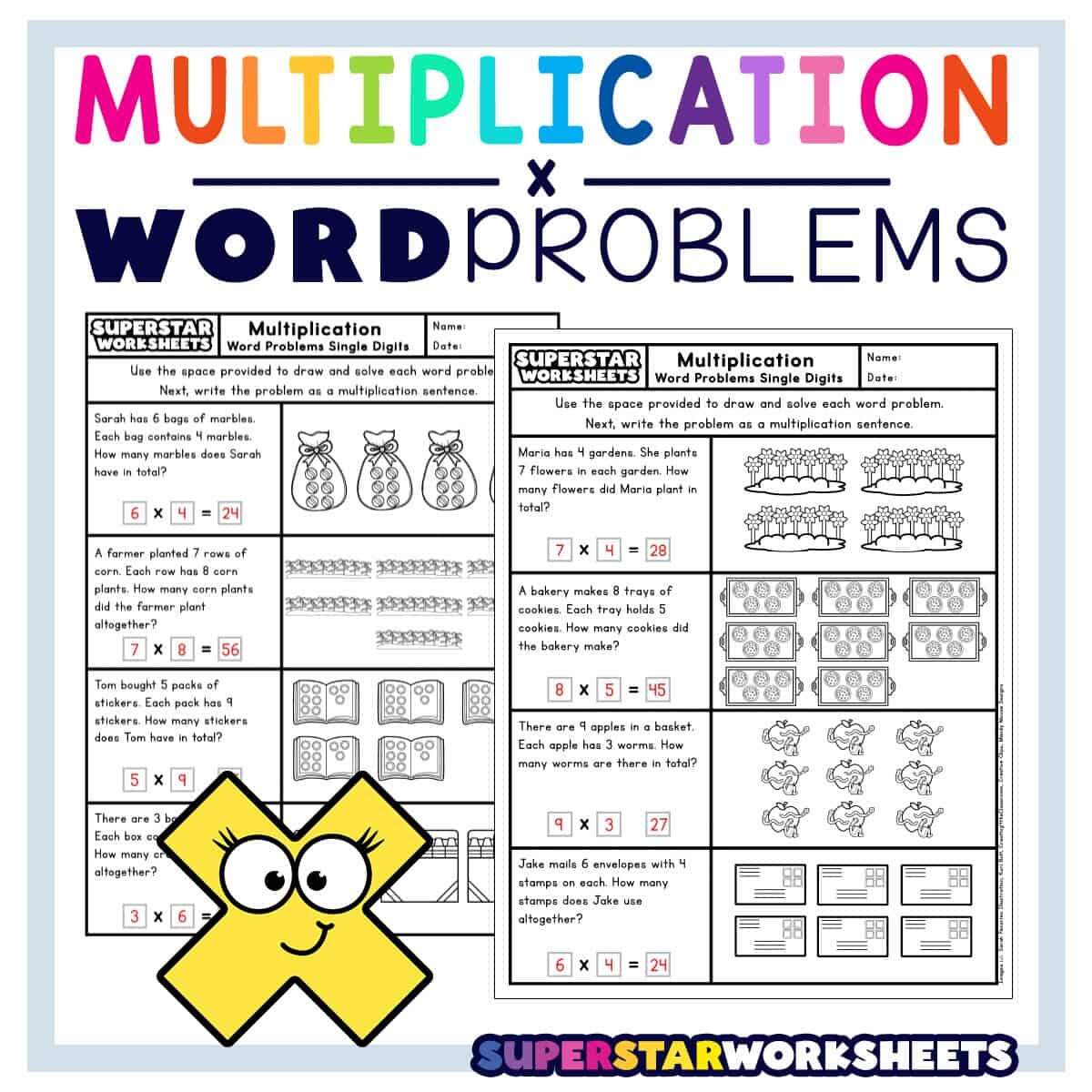 Multiplication Word Problems Superstar Worksheets Multiplication Word Problems Superstar Worksheets