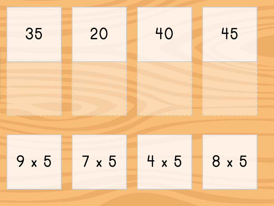 Multiply By 5 Matching Game Education Multiply By 5 Matching Game Education