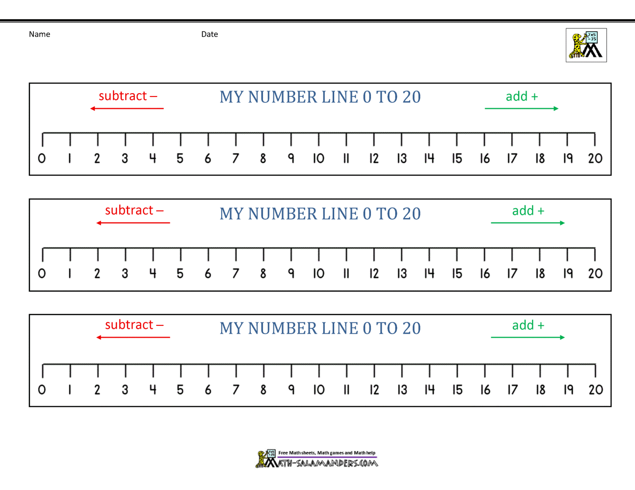 Number Line 0 To 20 Printables Number Line 0 To 20 Printables