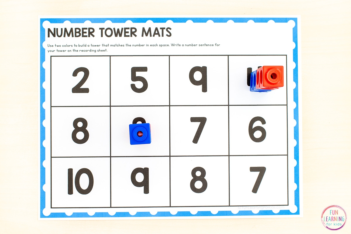 Number Tower Mats Free Printable