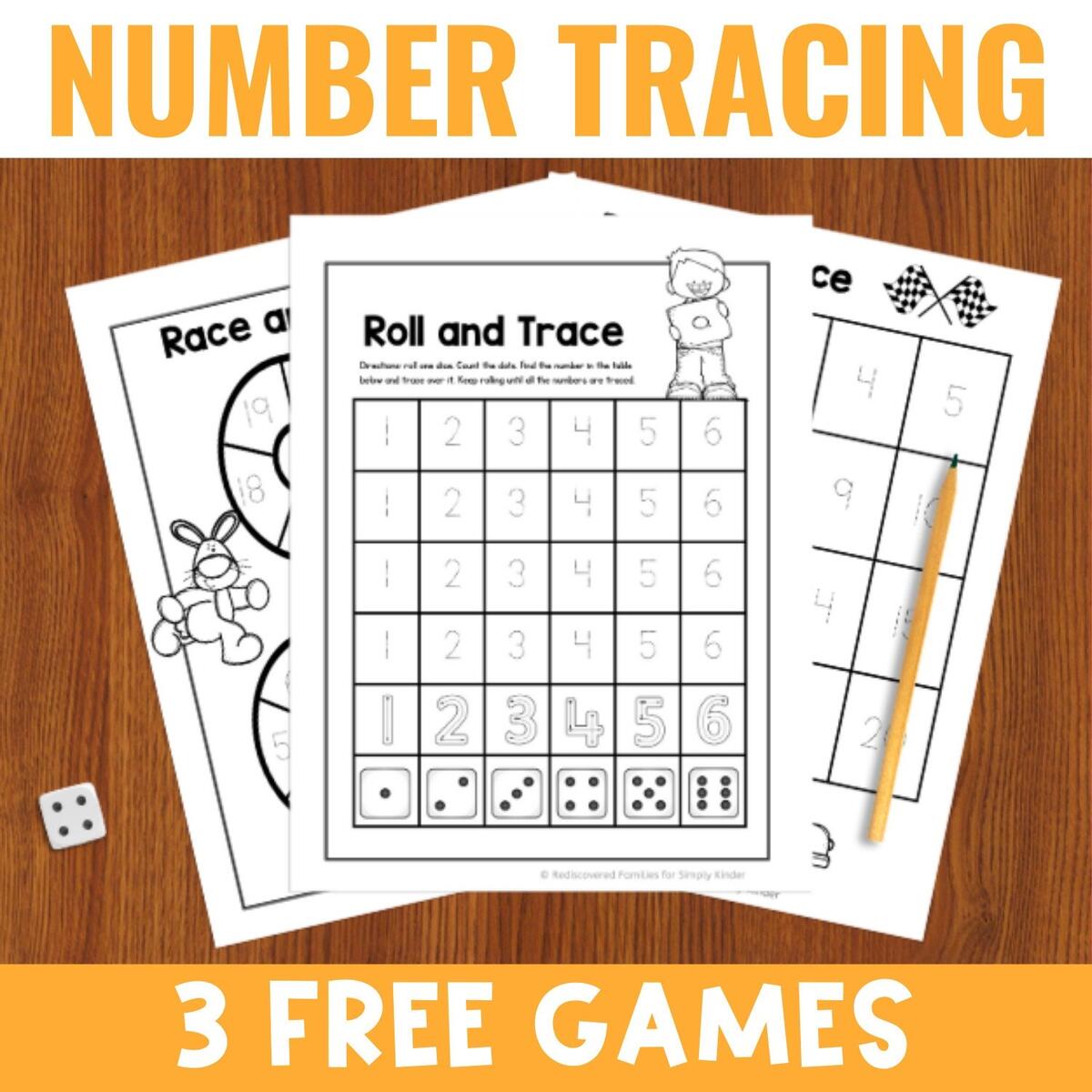 Number Tracing 3 Games To Make Learning Fun Simply Kinder Free Printable Math Game For Preschool And Kindergarten Play Learn Inspire