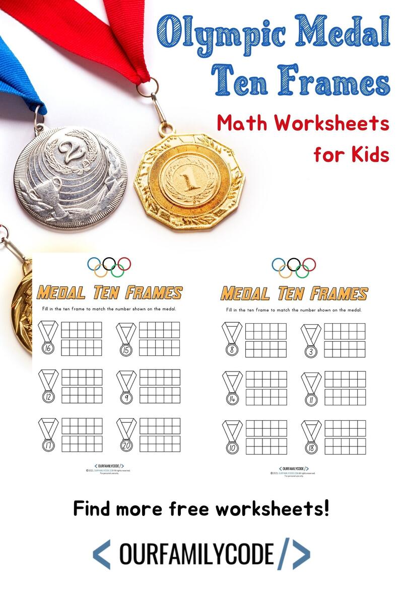 Olympic Medal Ten Frames Worksheets For Kids Our Family Code Olympic Medal Ten Frames Worksheets For Kids Our Family Code