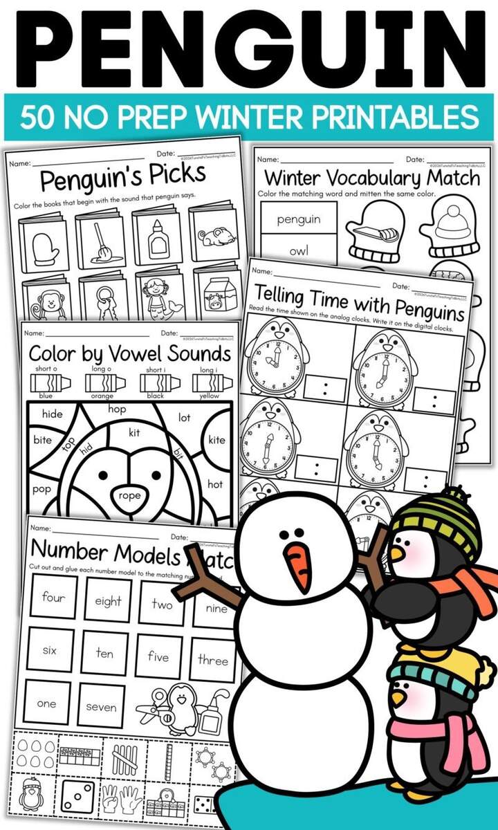 Penguin Math And Literacy Printables For January Penguin Math And Literacy Printables For January