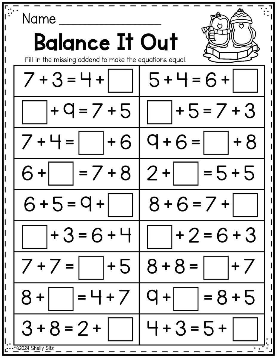Penguin Math Freebie Second Grade Teaching Blog Penguin Math Freebie Second Grade Teaching Blog