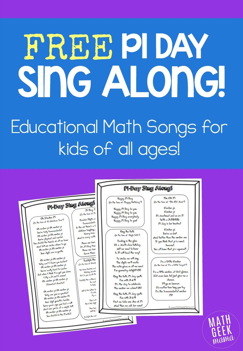 Pi Day Sing Along Free Song Lyrics Number Formation Rhymes Teaching Mama
