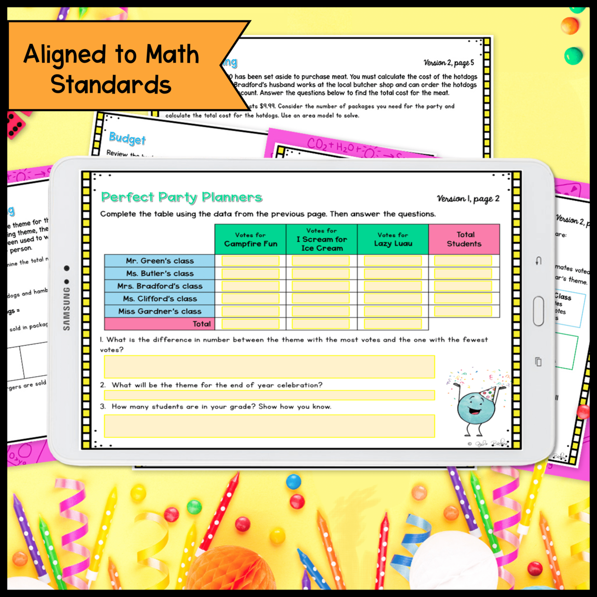 Plan An End Of Year Class Party 4th Grade Math PBL MagiCore