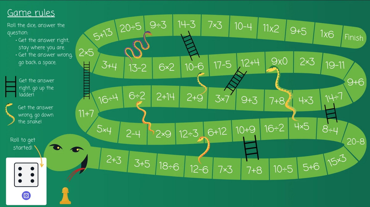 Practice Basic Math With Snakes Ladders Math Practice Games Made By Teachers