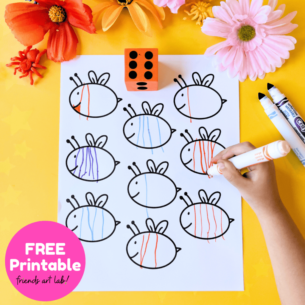Preschool Bee Math Activity FREE Printable Friends Art Lab Insect Activity Pack Pre K Printable Fun