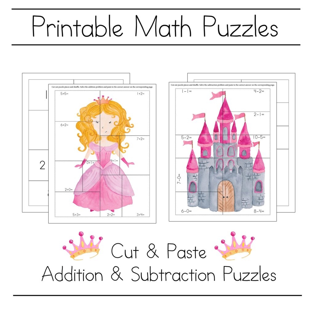 Princess Math Puzzle Worksheet For Kindergarten Princess Math Puzzle Worksheet For Kindergarten