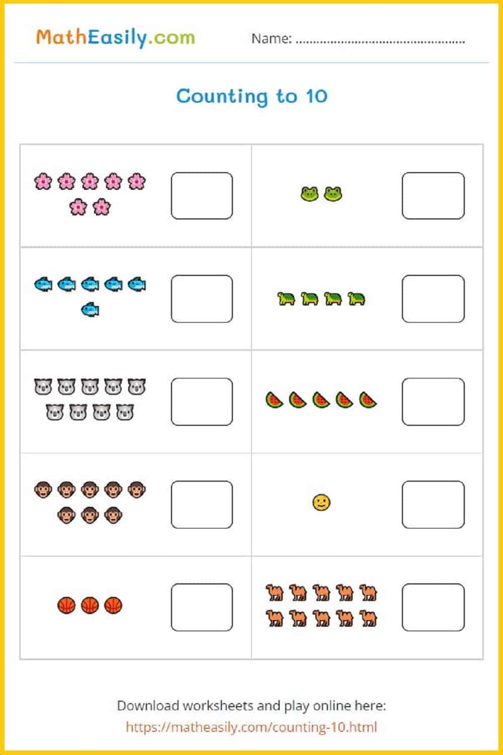 Kindergarten Math Counting Objects Worksheets 1 10 Black And White Made By Teachers
