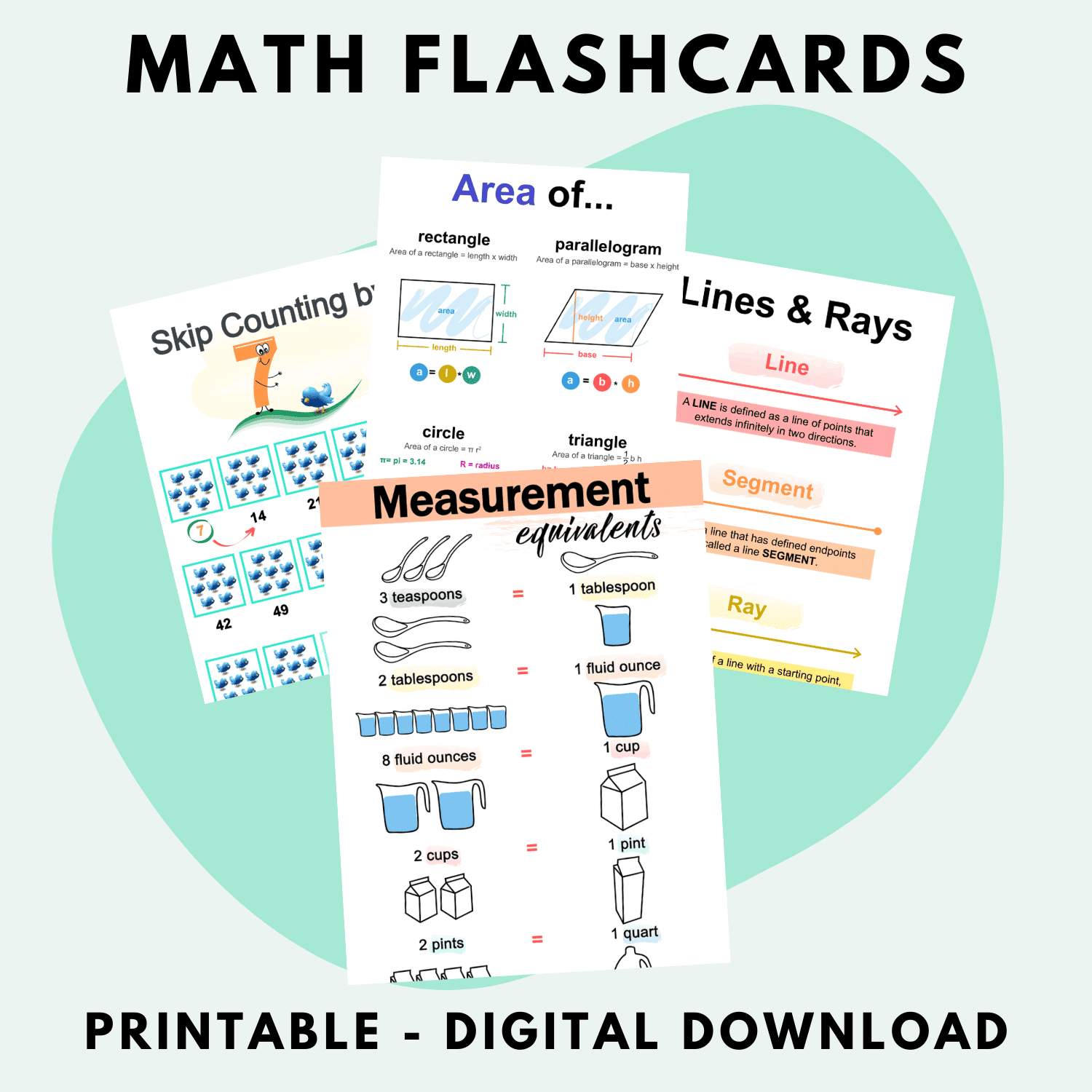 Printable Math Flashcards 2nd 8th Grade Musical Memory