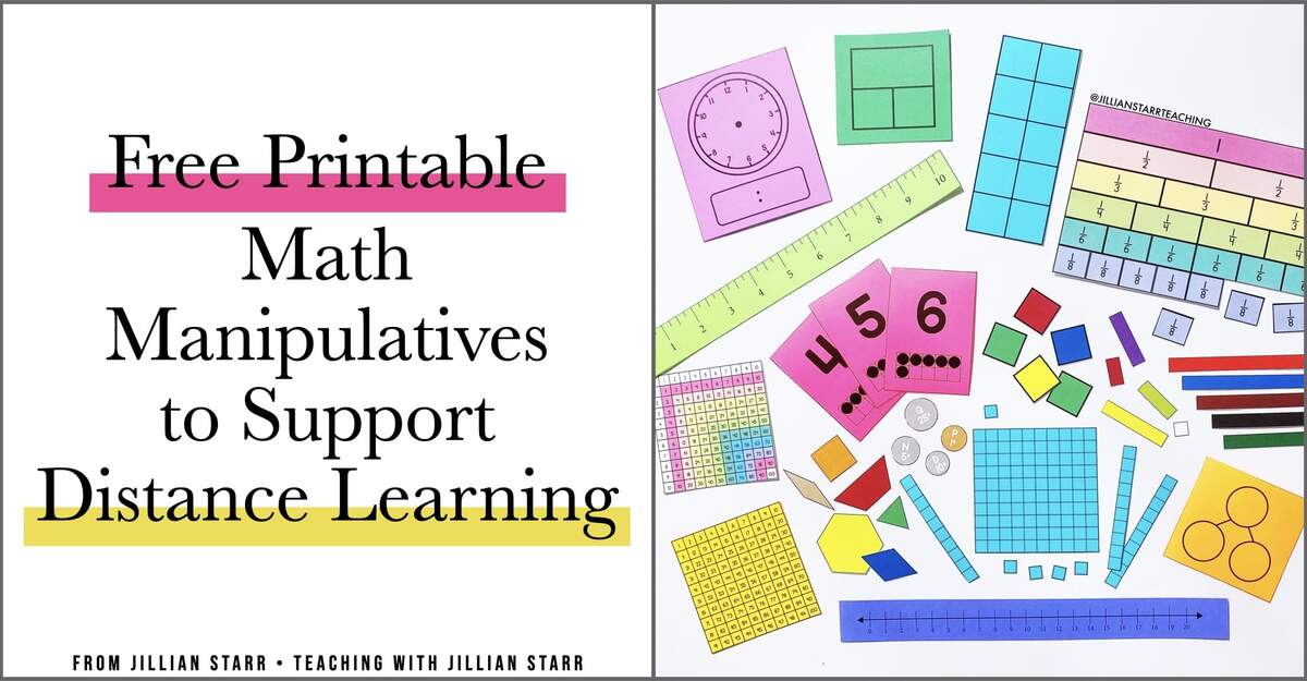 Printable Math Manipulatives Teaching With Jillian Starr Printable Math Manipulatives Teaching With Jillian Starr