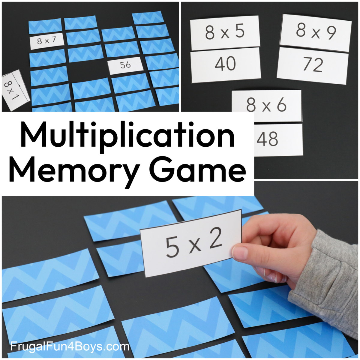 Printable Multiplication Tables Memory Game Frugal Fun For Boys And Girls