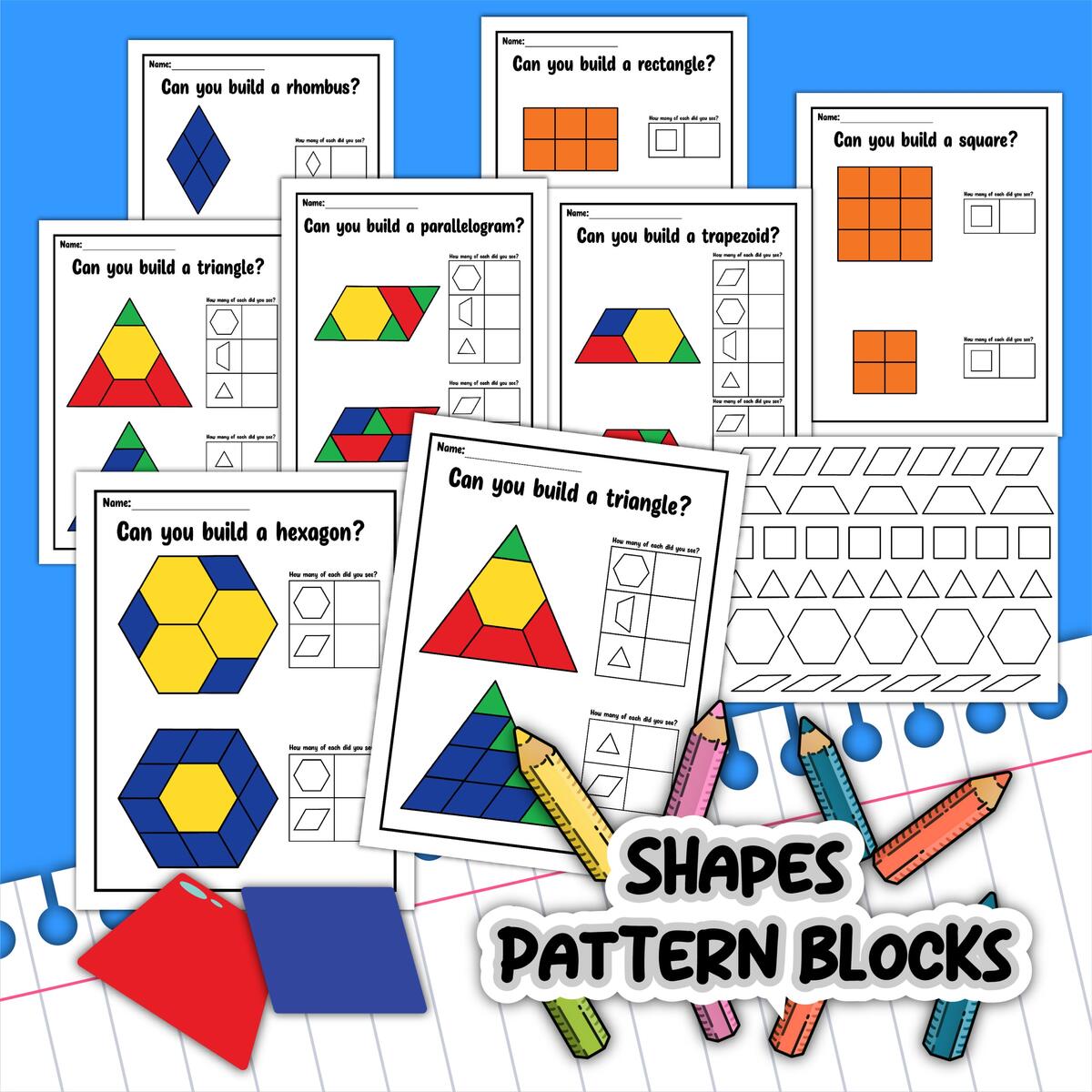 Printable Pattern Block Templates Little Bins For Little Hands Printable Pattern Block Templates Little Bins For Little Hands