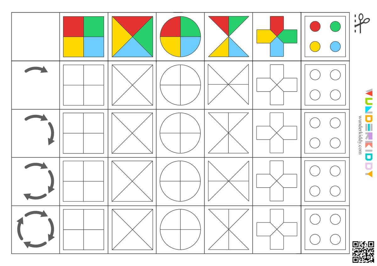 Printable Rotate The Shapes Worksheet For Preschoolers