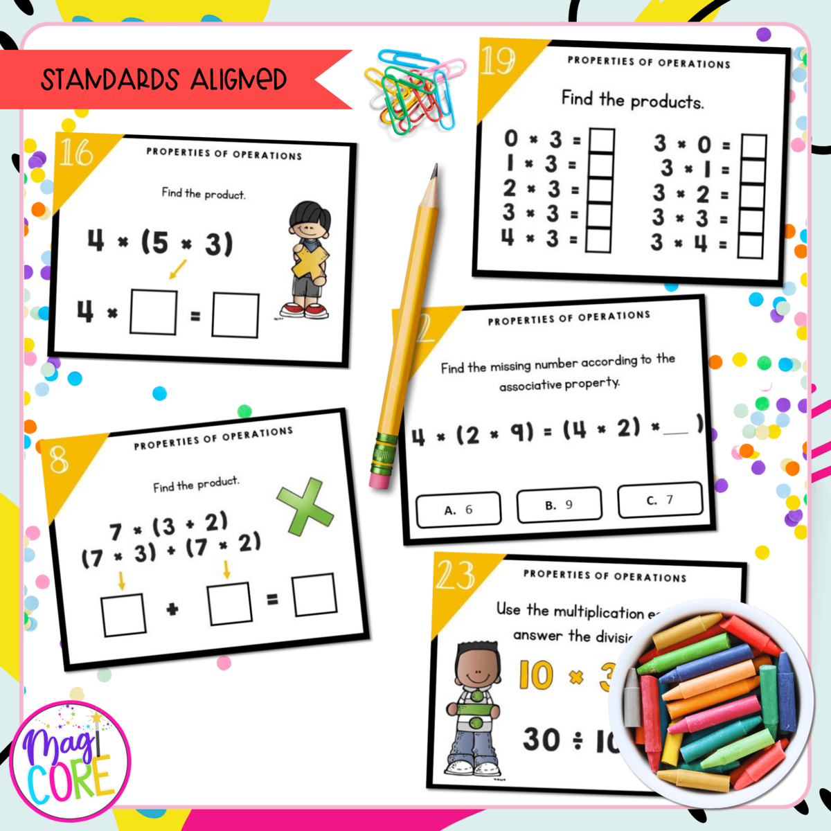 Properties Of Operations 3rd Grade Math Task Cards 3 OA B 5 MagiCore Properties Of Operations 3rd Grade Math Task Cards 3 OA B 5 MagiCore