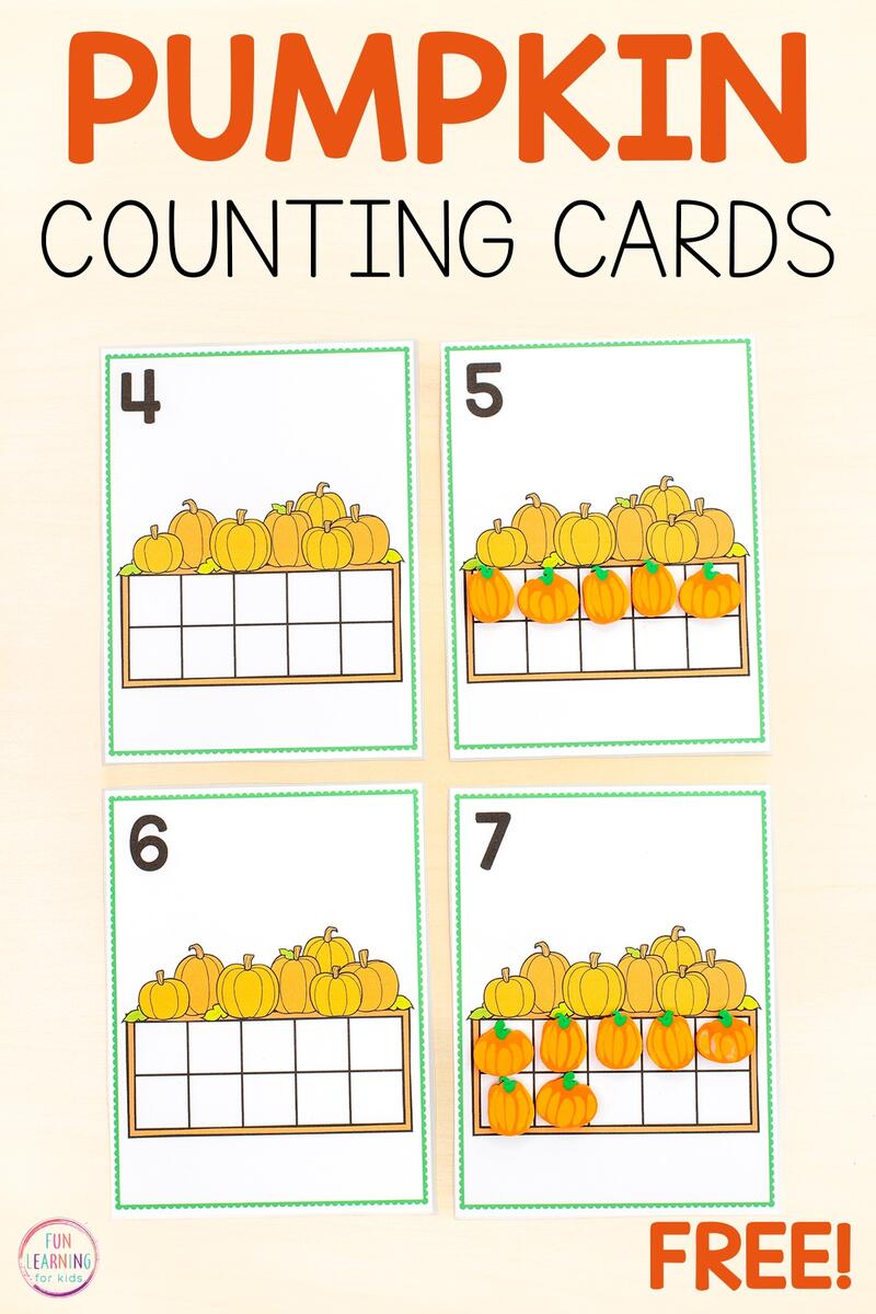 Pumpkin Counting Task Cards Show The Number Math Activity
