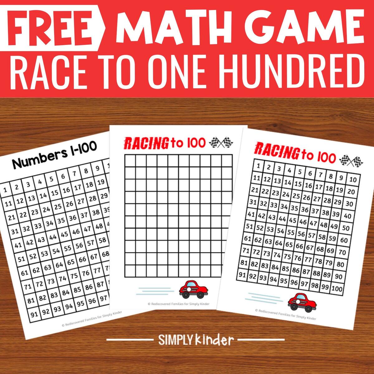 Race To 100 An Awesome Counting Game For Kinders Simply Kinder