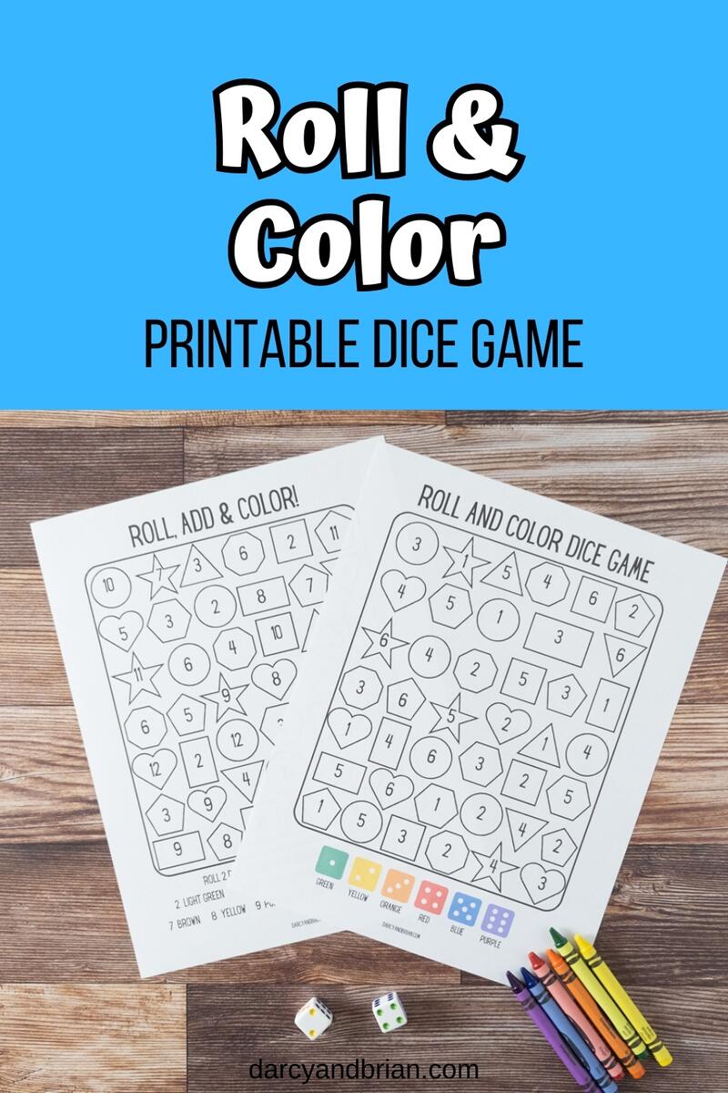 Roll And Color Dice Game Preschool Kindergarten Math Activity Roll And Color Dice Game Preschool Kindergarten Math Activity