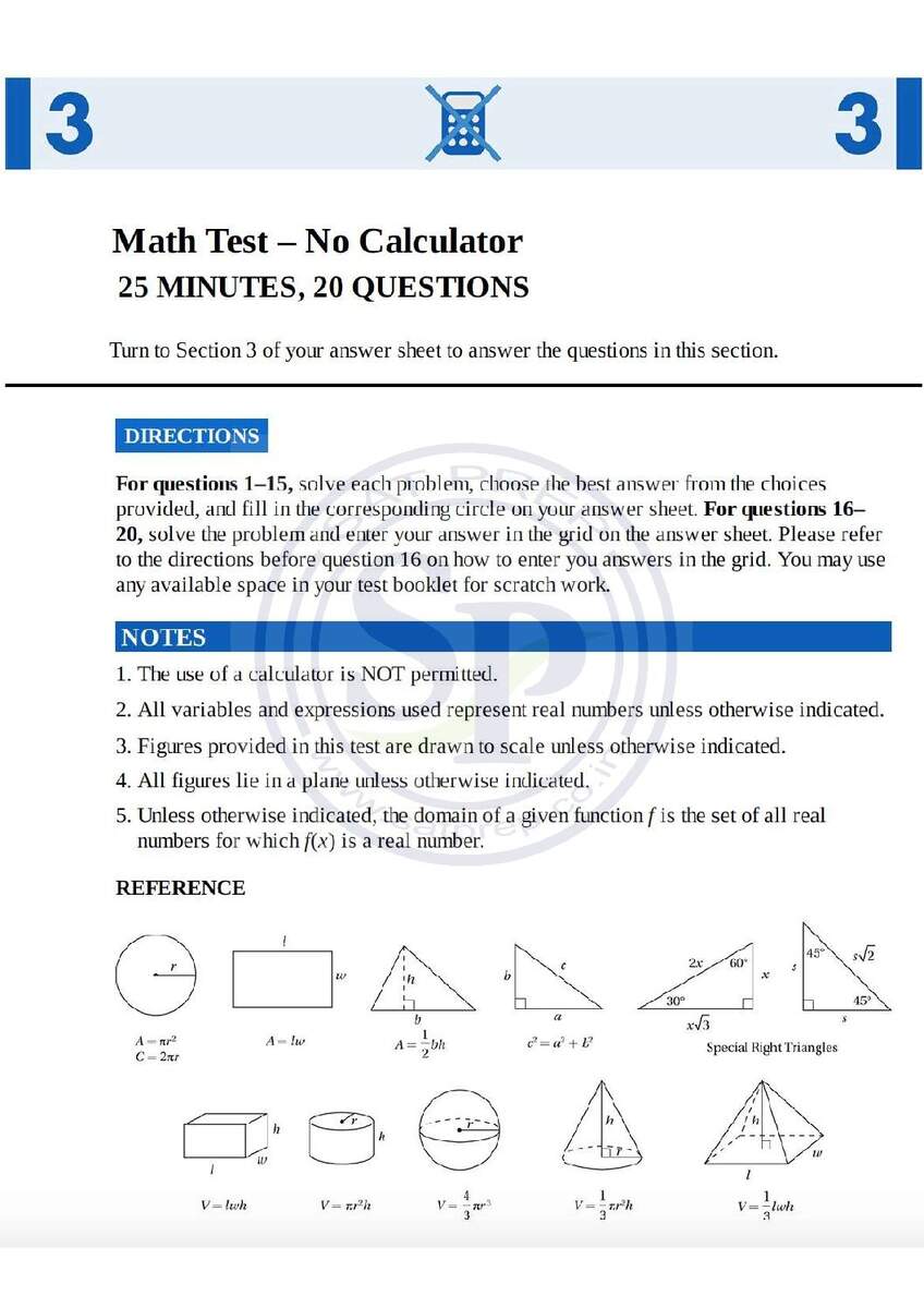 SAT Math Section 3 And 4 Set 2 SAT PREP SAT Math Practice Questions Uncover The SAT Math Section The Princeton Review
