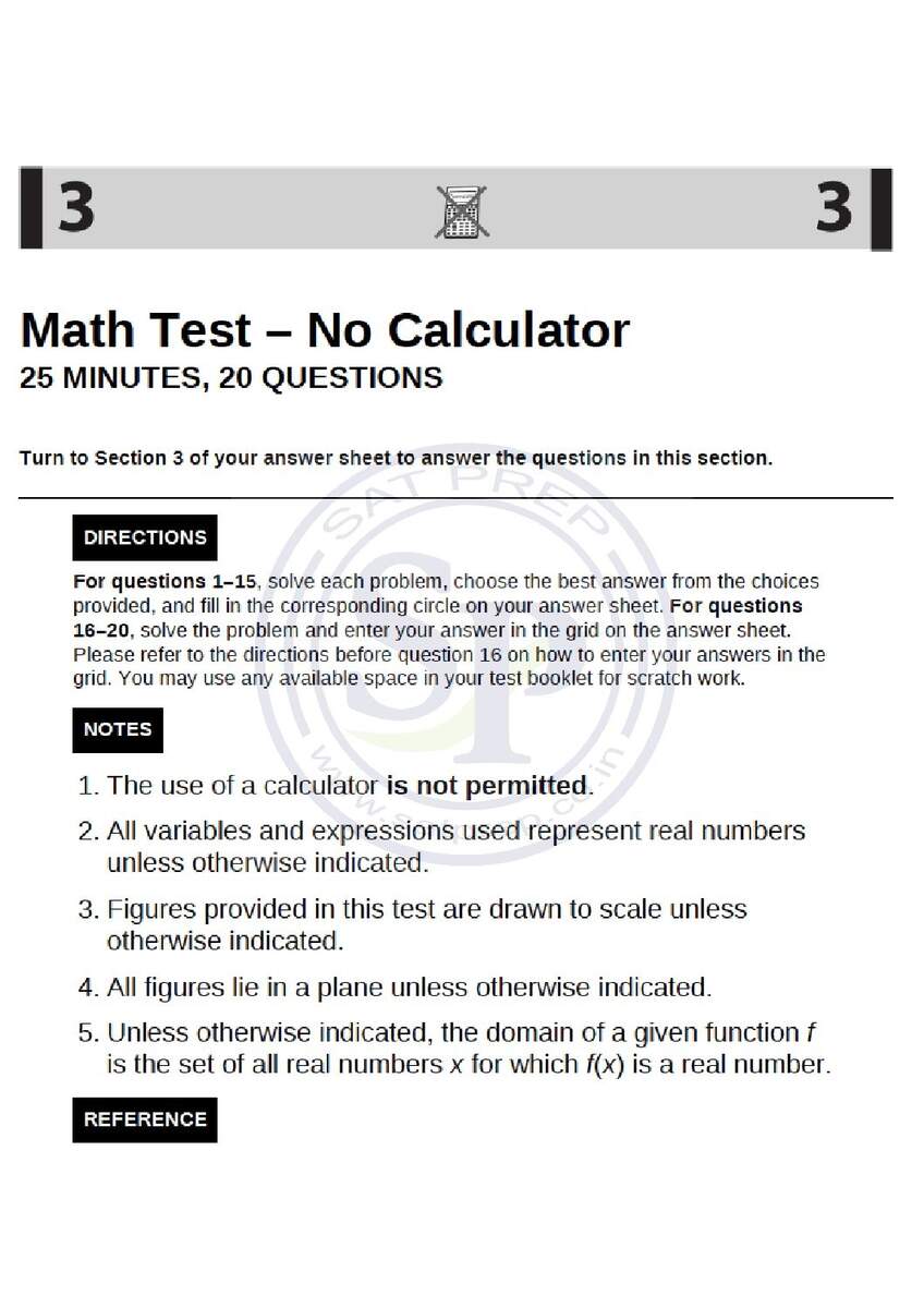 SAT Math Section 3 And 4 Set 7 SAT PREP