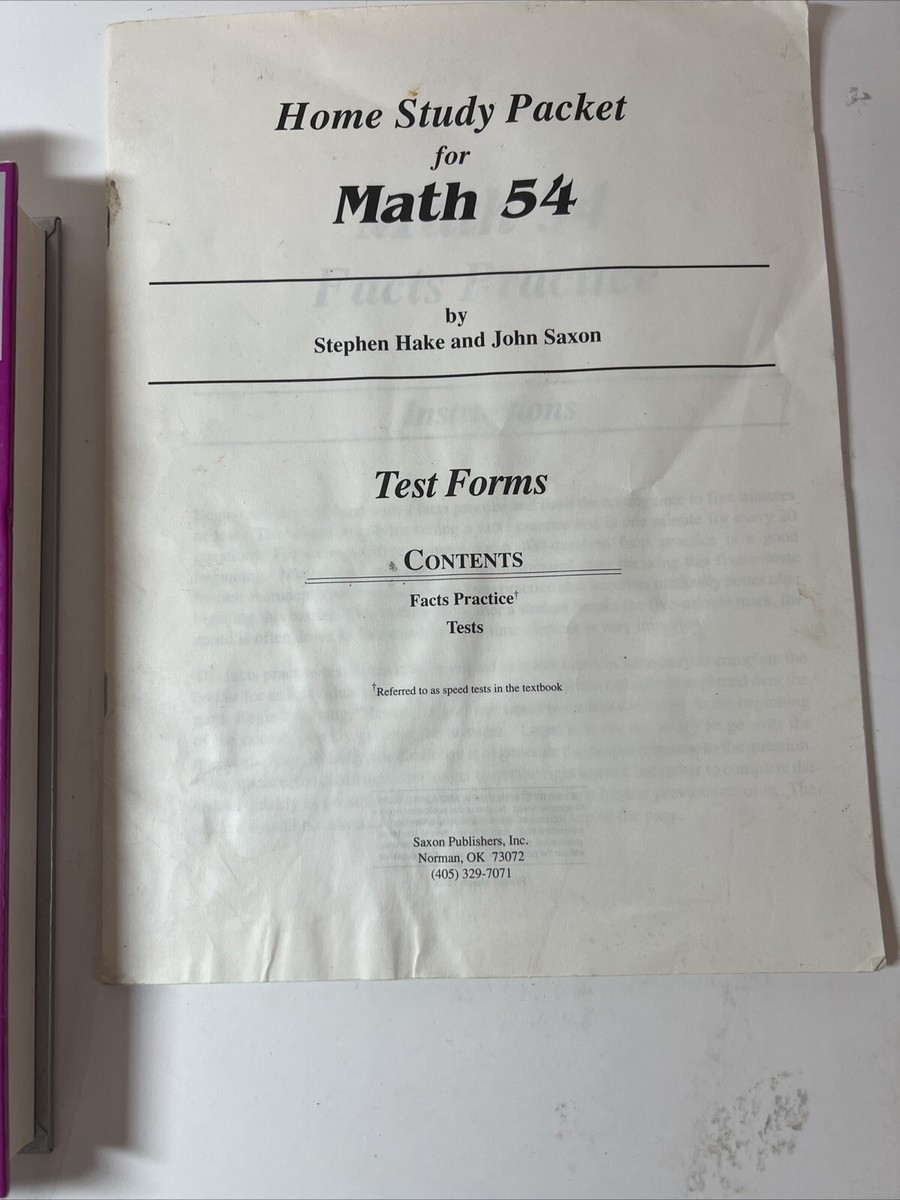 Saxon 54 Math SET 1st Edition Textbook Answers Key And Test Forms Rare Set EBay Saxon 54 Math SET 1st Edition Textbook Answers Key And Test Forms Rare Set EBay