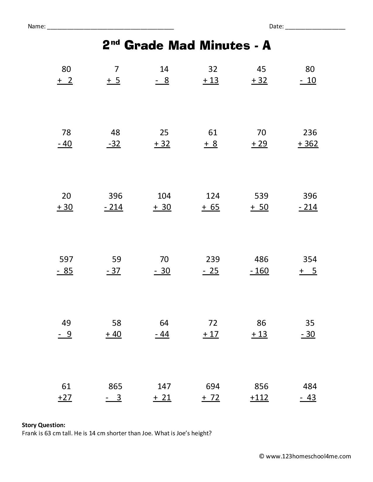 Second Grade Math Worksheets 123 Homeschool 4 Me Free Printable 2nd Grade Math Worksheets Canva