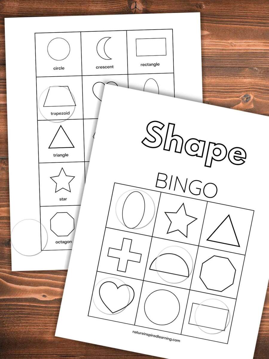 Shape Bingo Printable Nature Inspired Learning Make 10 Worksheets Superstar Worksheets