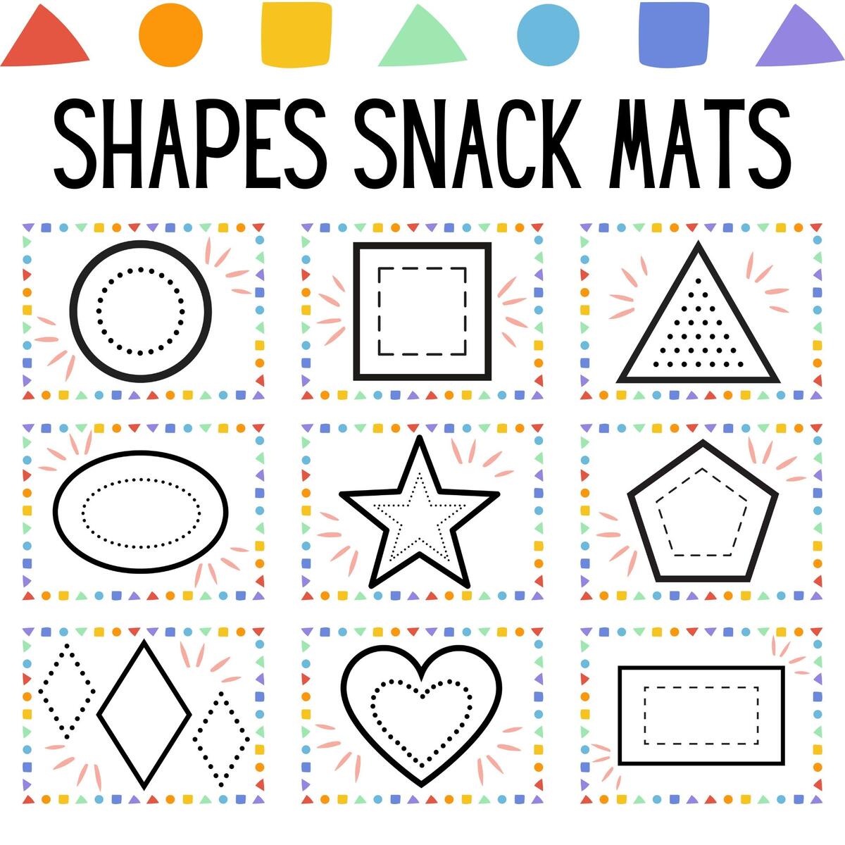 Shapes Snack Mats Fun Food Play Placemats digital Download Etsy