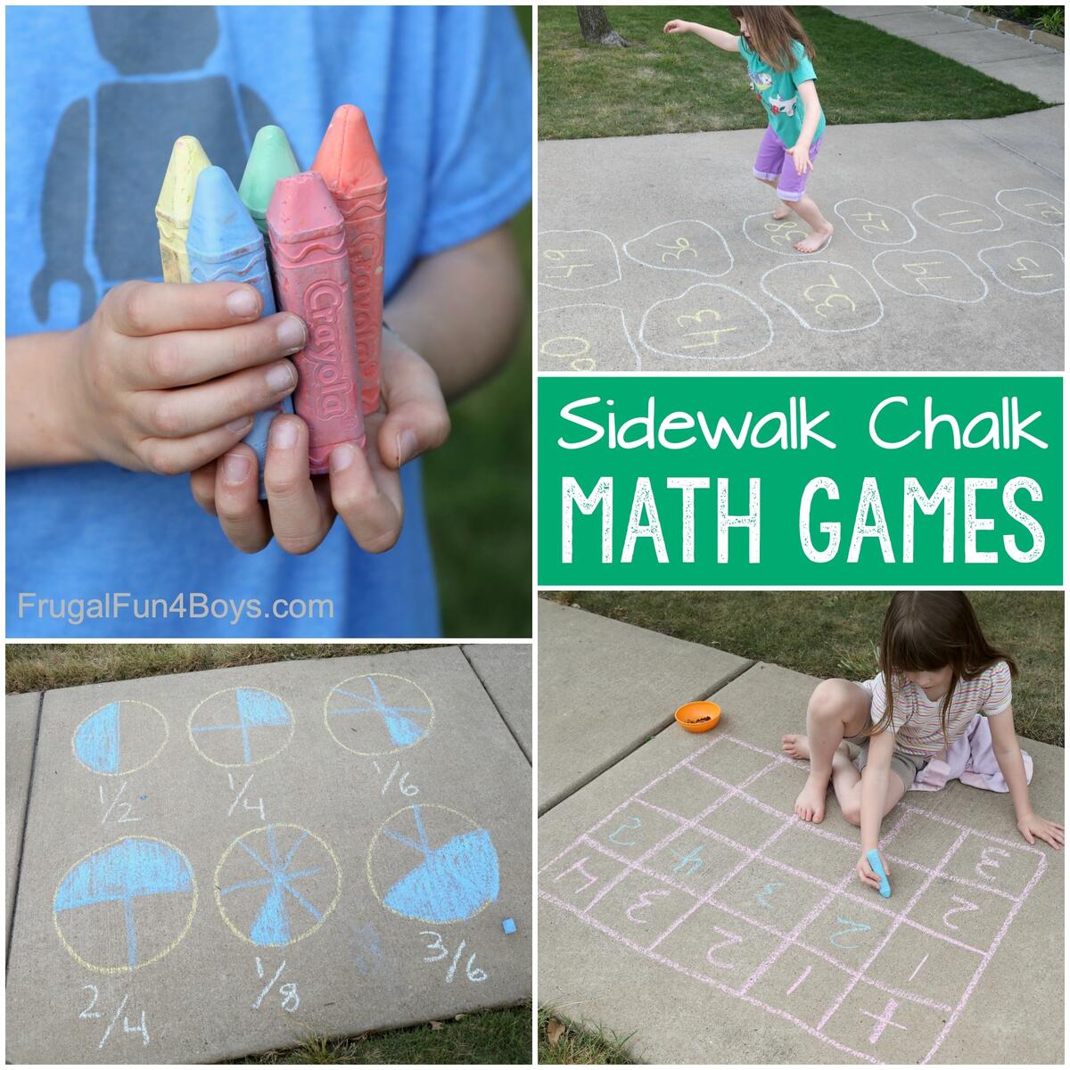 Sidewalk Chalk Math Games Frugal Fun For Boys And Girls Sidewalk Chalk Math Games Frugal Fun For Boys And Girls