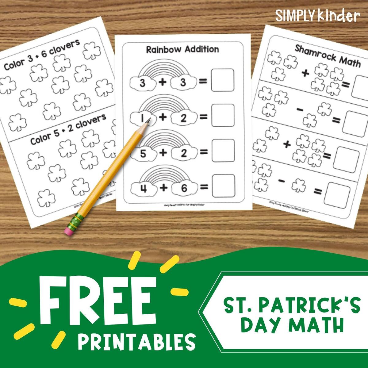 Simple St Patricks Day Math Printables Simply Kinder Free Shamrock Math Activity Template To Edit Online