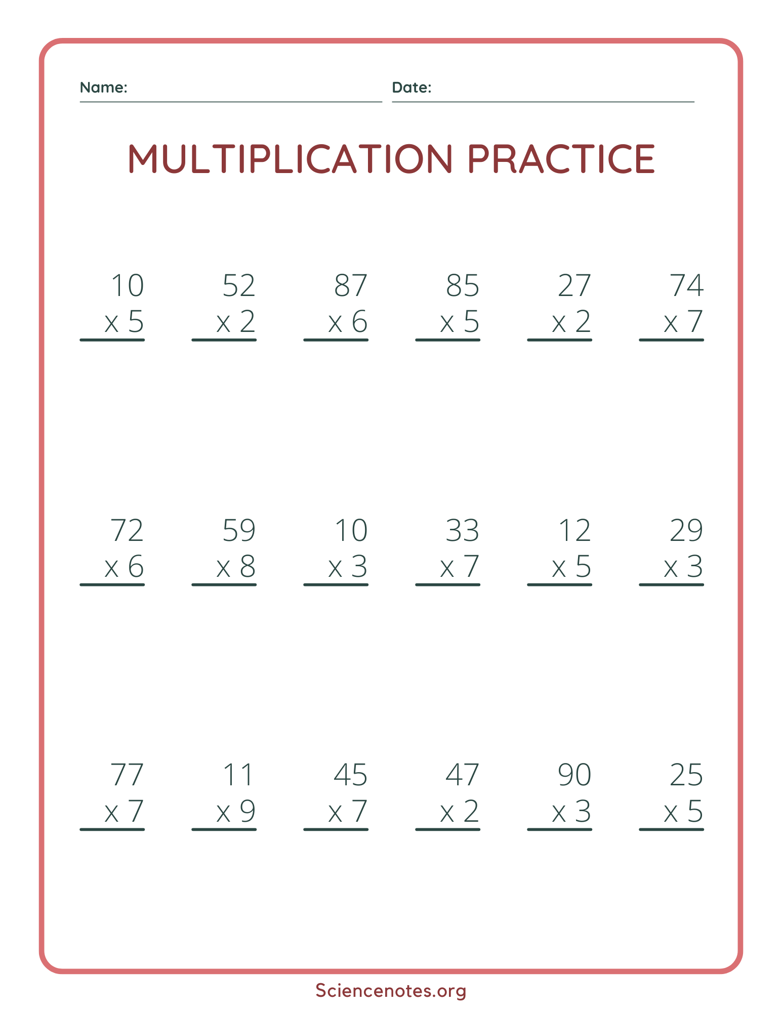 Multiplication Worksheets Single Digit Multiplication Worksheets Made By Teachers