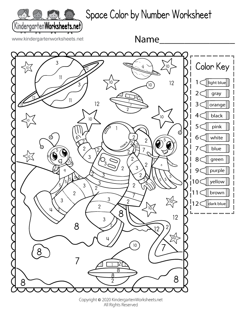Space Color By Number Worksheet Free Printable Digital PDF Spring Math Worksheet Free Printable Digital PDF