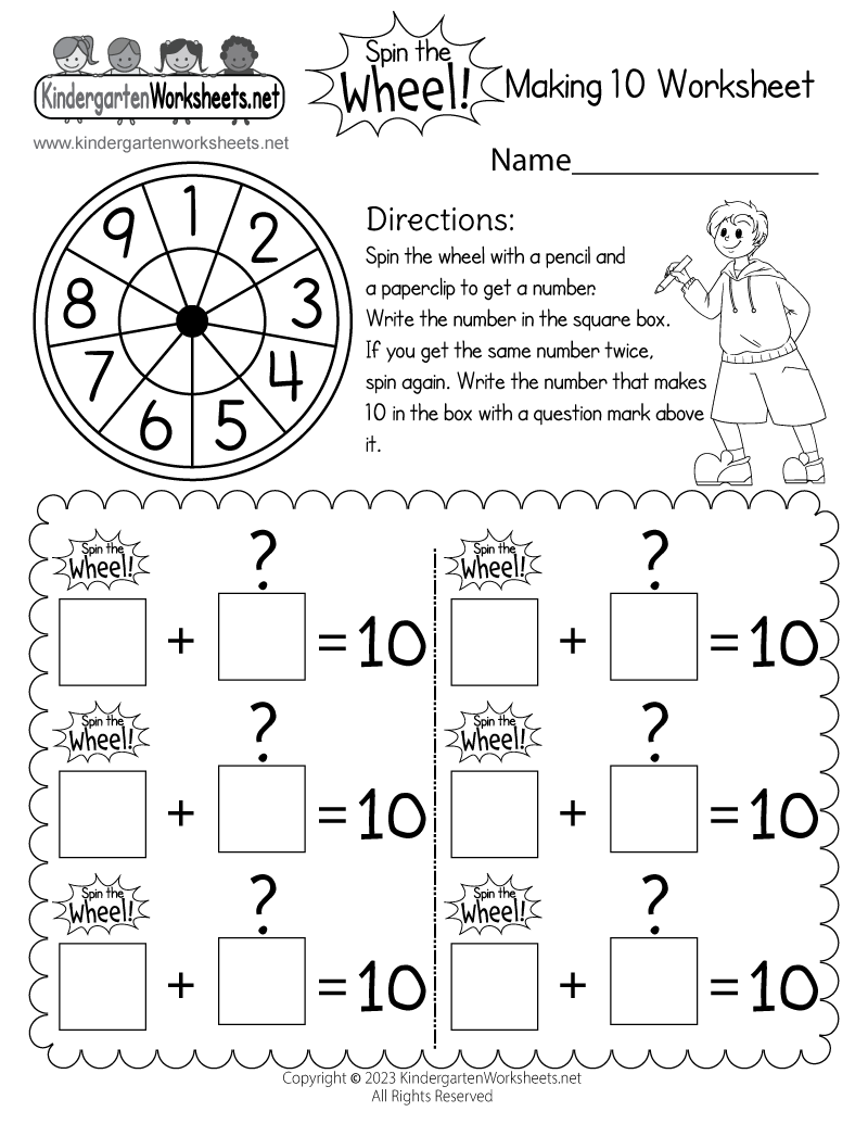 Spin The Wheel Making 10 Worksheet Free Printable Digital PDF Spin The Wheel Making 10 Worksheet Free Printable Digital PDF