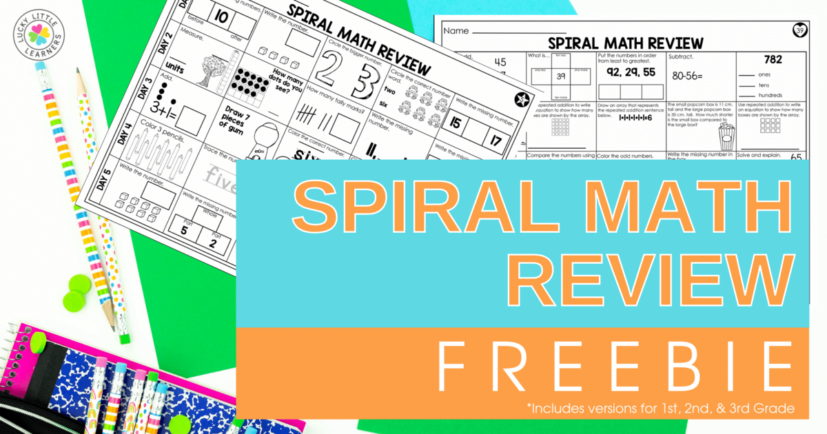 Spiral Math Review Freebie Lucky Little Learners Math Spiral Review Daily Worksheets Morning Work Homework Month 8 Made By Teachers