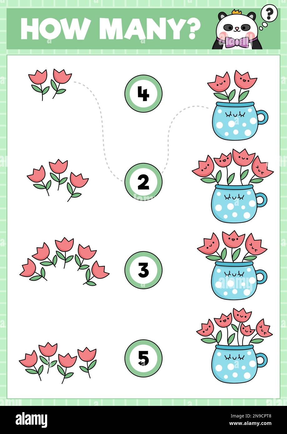 Spring Matching Game With Cute Kawaii Tulips In Cup Garden Math Activity For Preschool Kids Educational Printable Easter Counting Worksheet With Car Stock Vector Image Art Alamy Spring Matching Game With Cute Kawaii Tulips In Cup Garden Math Activity For Preschool Kids Educational Printable Easter Counting Worksheet With Car Stock Vector Image Art Alamy
