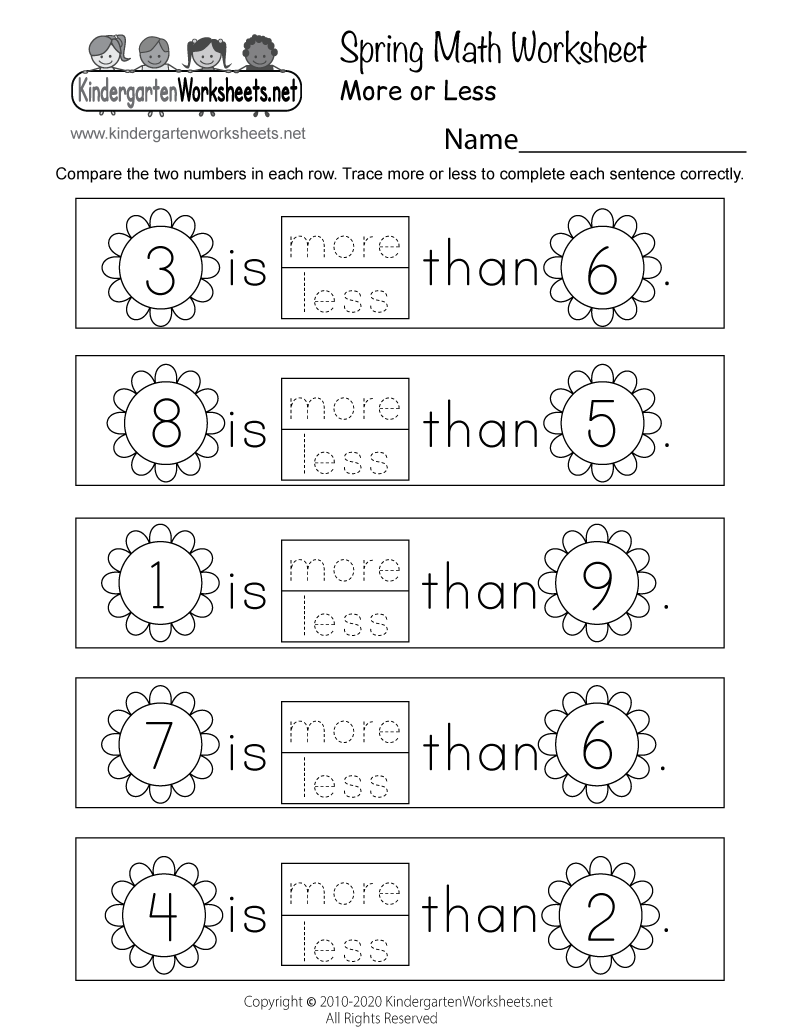 Spring Math Worksheet Free Printable Digital PDF Addition Math Worksheets For Kindergarten