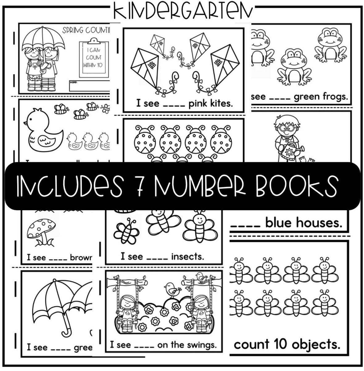 Spring Printable Kindergarten Math Books Counting Add Subtract Classful Spring Printable Kindergarten Math Books Counting Add Subtract Classful