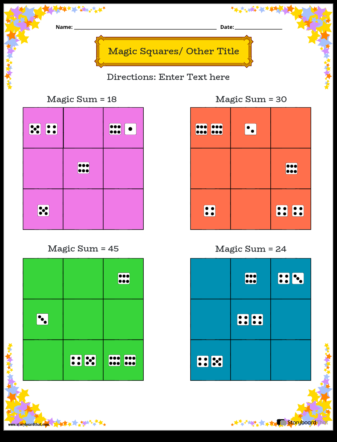Storyboard That Magic Squares Worksheets For Math Fun Storyboard That Magic Squares Worksheets For Math Fun