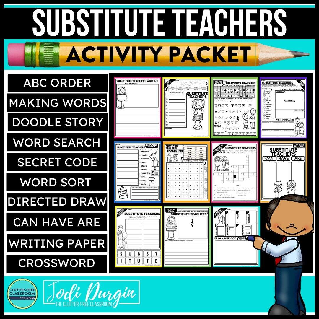Easy Elementary Ideas Activities For Substitute Teachers Elementary Island