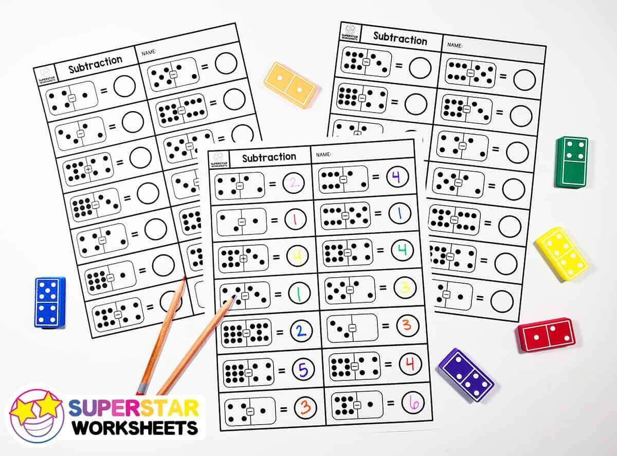 Subtraction Dominos Worksheets Superstar Worksheets